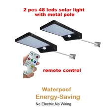 2/4pcs LED Solar Power Wireless PIR Motion Sensor Wall Light 48 LEDs Waterproof Outdoor Home Garden Street Yard Security lamp se