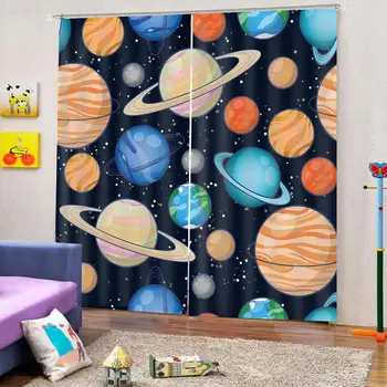 

stars curtains Luxury Blackout 3D Curtains For Living room Bedding room Office Solid color curtain