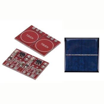 

2Pcs TTP223 Capacitive Contact Switch Button Self-Lock Module & 1 Pcs Mini DIY Solar Panel 5V 0.8W 160MA 80X80Mm