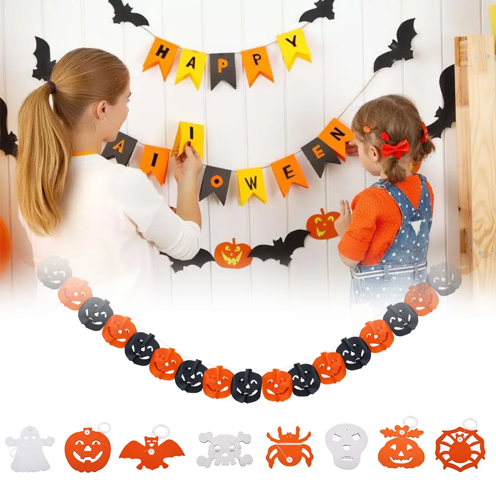 

Halloween Pumpkin Spider Hanging Ghost Paper Garland Prop Haunted House Decor