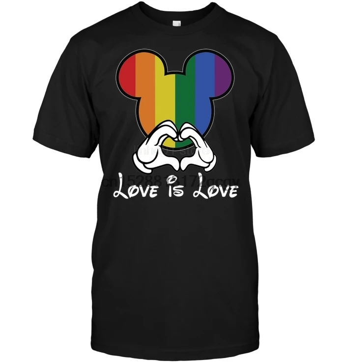 Бренд Mickey Love Is Lgbt 2019 Летняя мужская футболка с коротким рукавом |