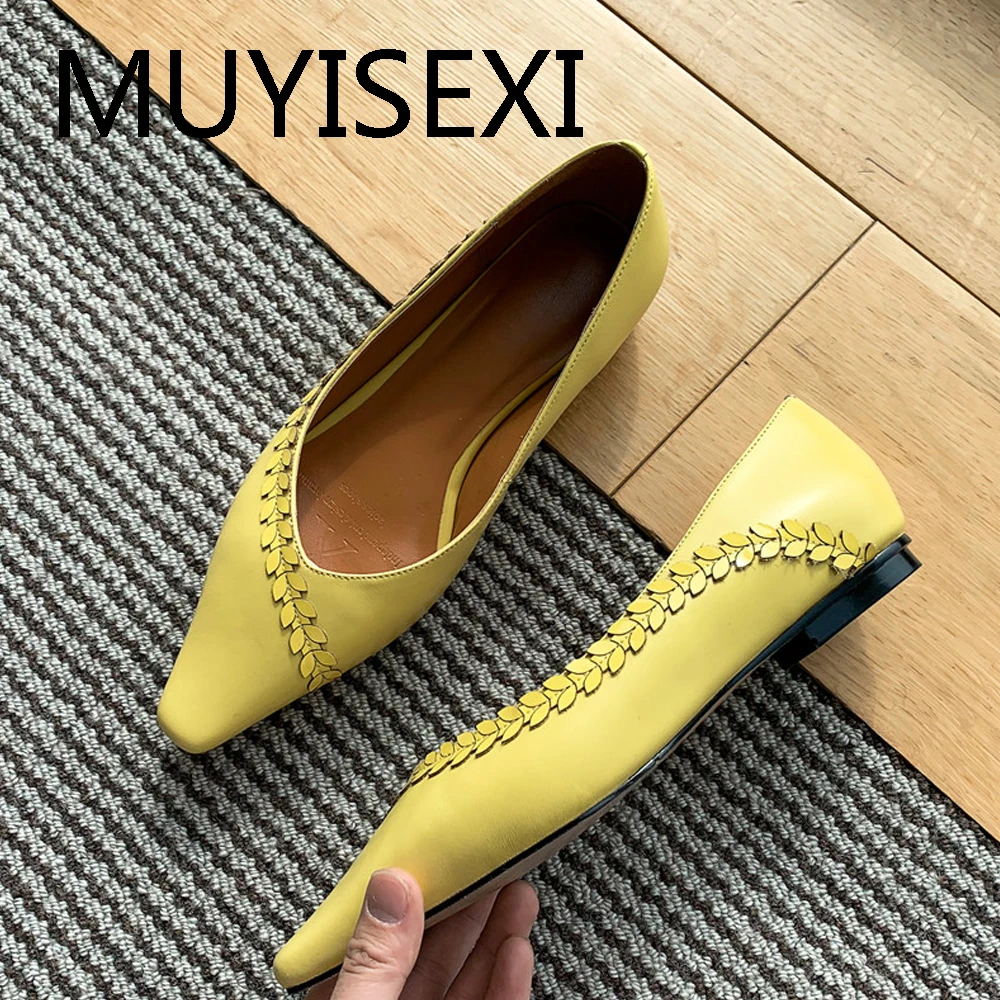 yellow flat dress shoes