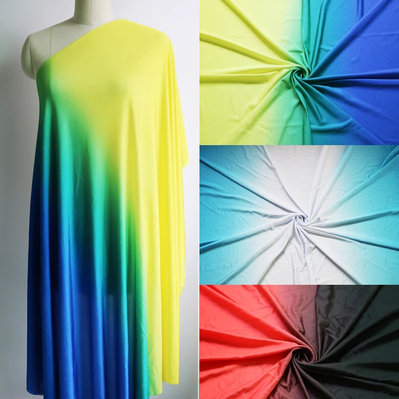 Омбре трикотажный материал спортивная латинская одежда этап спандекс измеритель ткани