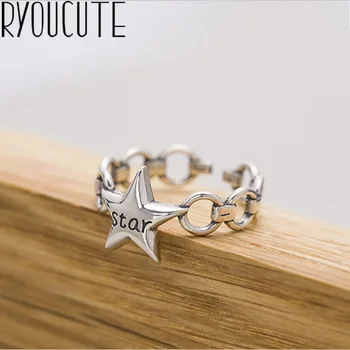 

New Arrival 925 Sterling Silver Star Rings For Women Ladies Adjustable Rings Vintage Jewelry