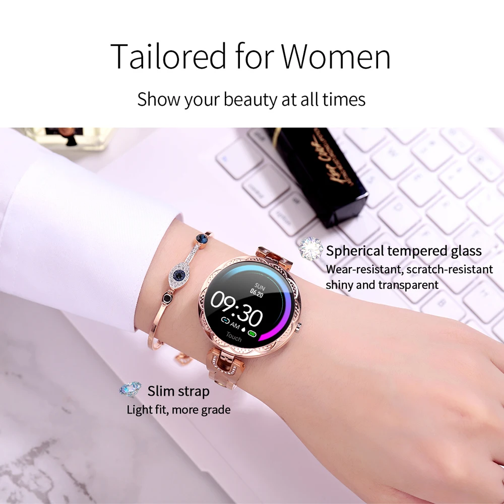 Inteligente para Mulheres Detecção de Qualidade Pedômetro à Prova D'água na Moda Relógio Inteligente Feminino Pulseira Frequência Cardíaca Pressão Arterial 696 Ak15 Ip67 - Image 3