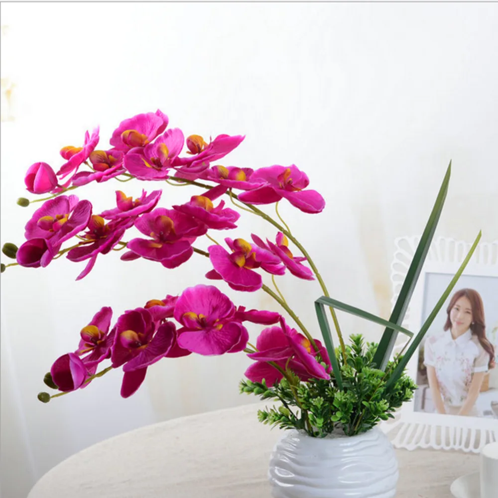 7 Heads Artificial Flowers Real Touch Moth Orchid Butterfly for new House Home Wedding Festival Decoration | Дом и сад