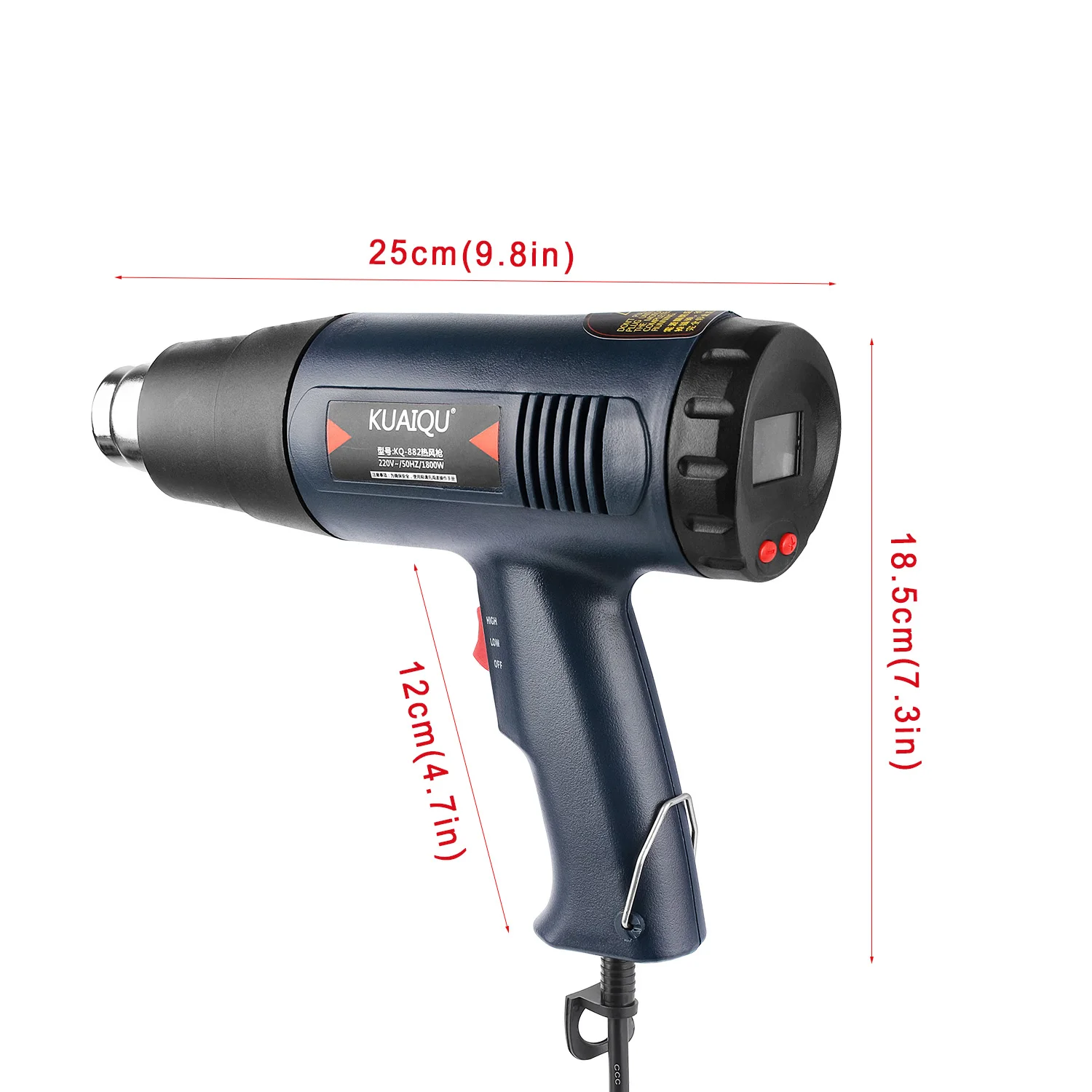 2000w 220v Industrial Air Speed Smart Control Heat Gun Shrink Wrapping  Electric Lcd Hot Air Gun 5pcs Nozzle Thermoregulator - Heat Gun - AliExpress