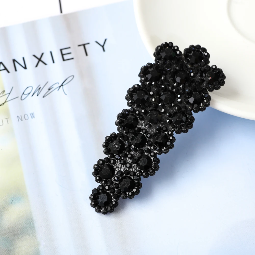 Strass Haarnadel Blume Entenschnabel Seite Haar Clip Barrettes Kristall Retro Haar Zubehör Für Frauen Pferdeschwanz Kopfbedeckung Hairgrip – Detail 8