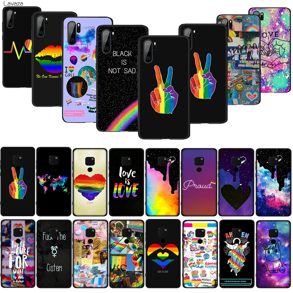 Lavaza Love Is LGBT Rainbow Heart TPU Soft Case for Huawei Honor view 20 9x Pro P smart Z Plus P20Lite Mate 30 Lite |