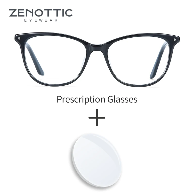 

ZENOTTIC Cat Eye Prescription Glasses Acetate Anti-Blue-light Optical Eyewear Myopia Hyperopia Photochromic Women Eyeglasses