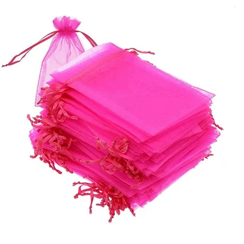 

100 Set Organza Bags, 10X15Cm Sheer Drawstring Gift Bags, Organza Jewelry Pouches, Wedding Party Favor Pouches, Jewelry, Cosmic