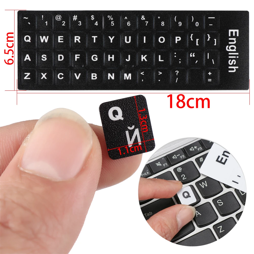 Wear-resistant Keyboard Stickers Spanish/English/Russian/Japanese/Arabic Laptop PC Non-slip Alphabet Layout Keyboard Replacement keyboard stickers