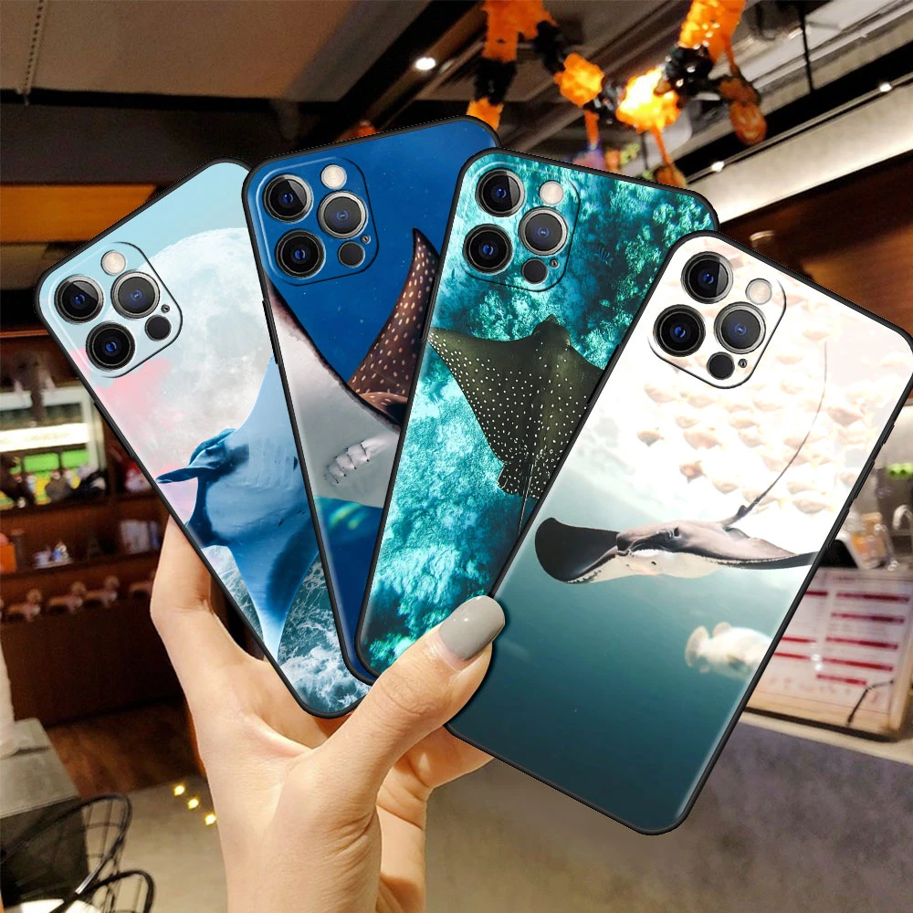 iphone xr cover Hot Sale Case for Apple iPhone 7 13 12 Mini 11 Pro XR X 6 6S XS Max 5 5S 8 Plus SE Tpu Soft Phone Cover Manta Ray cheap iphone xr cases