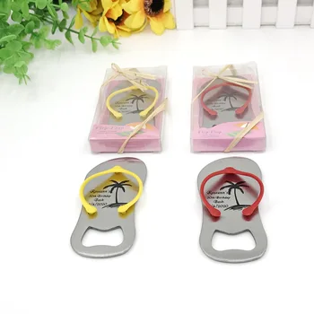 

【KATEROSE】Personalized Wedding Favors Silk Screen Printing Flip Flop Beer Bottle Openers in Beach Themed Gift Box X 200pcs