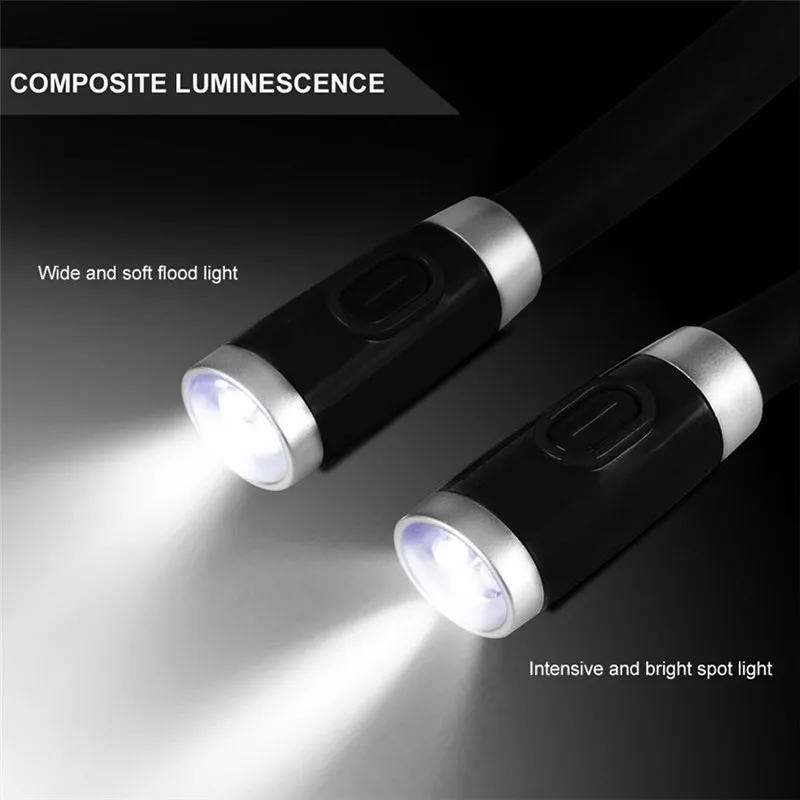 Preise LEDGLE USB Freisprecheinrichtung Lesen Lampe Hals Buch Licht Wiederaufladbare LED Nacht Lichter 5V 4 Led Perlen 3 Einstellbar Auge schutz Lampe