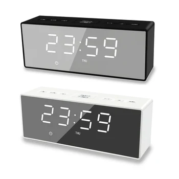 

LED Mirror Alarm Clock Digital Snooze Table Clock Wake Up Light Electronic Large Time Temperature Display Home Decoration Clock