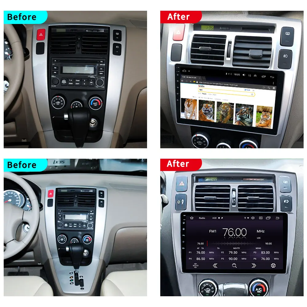 EKIY 10 ''ips Android 9,0 автомобильный Радио мультимедийный плеер для hyundai Tucson 2004-2009 стерео аудио авто видео gps навигация 4G MP5