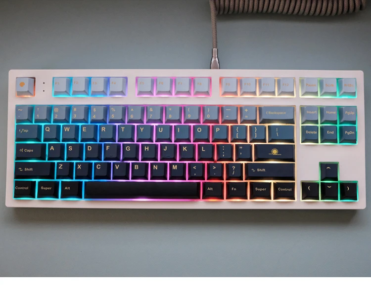 Moonrise Keycaps Gradiente Cor PBT, Cinco Lados