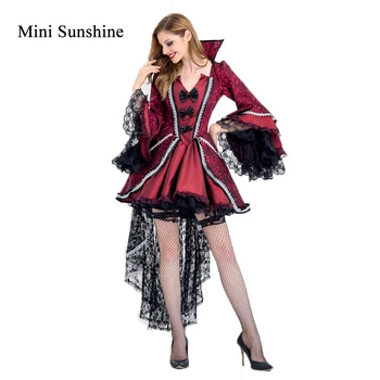 

Cosplay Women Halloween party carnival red black ghost bride vampire costume adult sexy long dress clothes z30