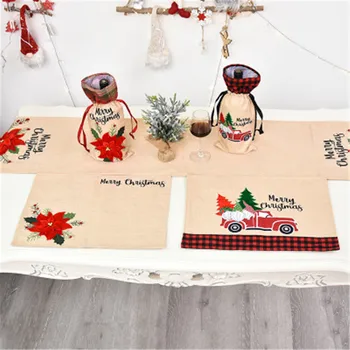 

New Year 2020 Noel Natal Dinner Party Decor 2021 Christmas Table Decorations Table Runner Ornaments Navidad Decorations for Home