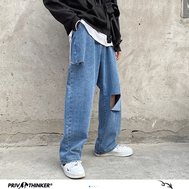 Privathinker Blue Hip Hop Ripped Fashion Mens Jeans 2020 Summer Oversize 5XL Jeans Man Loose Streetwear Vintage Male Denim Pants Privathinker Blue Hip Hop Ripped Fashion Mens Jeans 2020 Summer Oversize 5XL Jeans Man Loose Streetwear Vintage Male Denim Pants