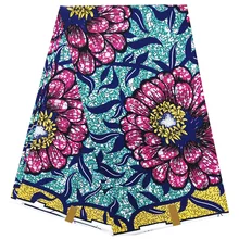 Африканская вощеная ткань принтом 6 ярдов африканская Анкара ткань 40*40 Пряжа мягкая Высококачественная мягкая дизайнерская Анкара ткань для платья