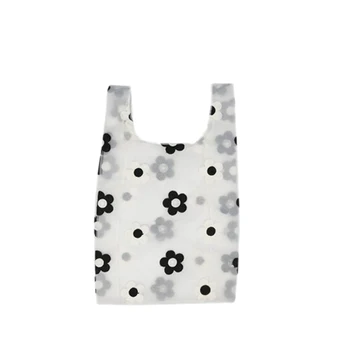 

Women Transparent Tote Double Organza Yarn Cloth Bag Embroidery Flowers Handbag Eco Shopping Bag Purses for Girls