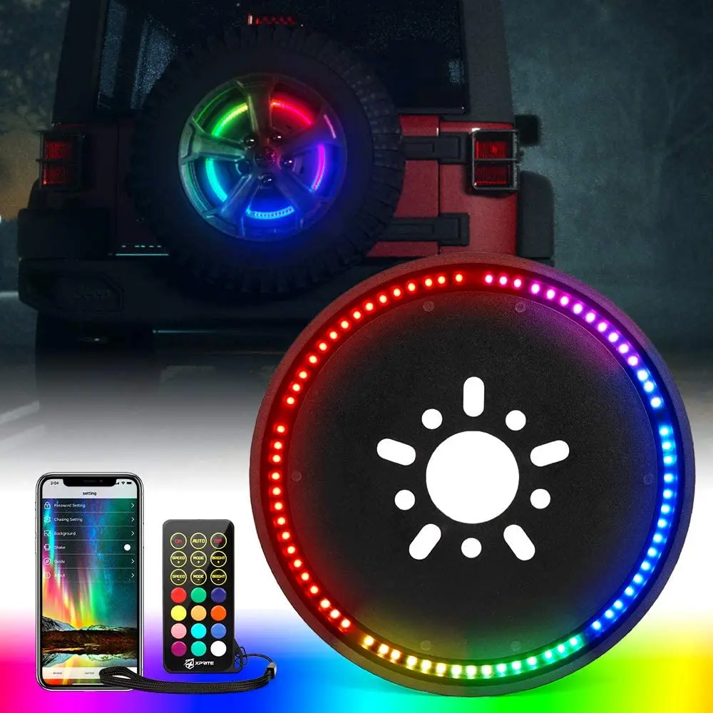 

Цветная (RGB) запасное колесо тормозной светильник подходит для Wrangler JK JKU 2007-2018 и для Wrangler YJ TJ светодиодный автомобильный сигнал красный тормозной светильник