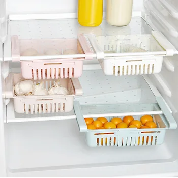 

Retractable Drawer Type Refrigerator Container Box Food Fruit Organizer Basket Fridge Storage Bins RT99