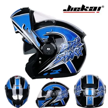 

2019 New Knight protection JIEKAI Flip Up Motorcycle Helmet Double lens Open Face Motorbike Helmets made of ABS with PC visor