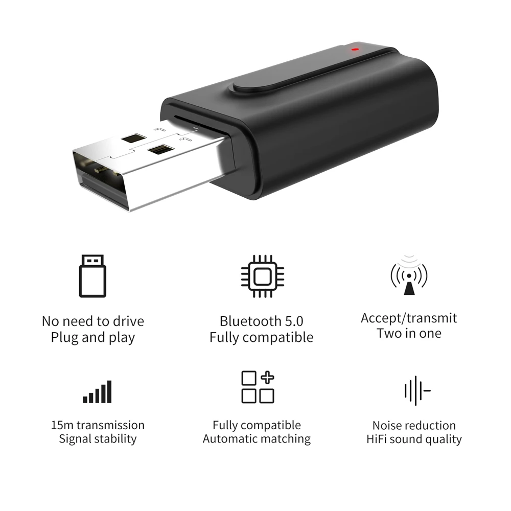 Мини Bluetooth 5,0 USB передатчик приемник 2 в 1 беспроводной аудио музыка стерео адаптер ключ приемники для ТВ динамик наушники