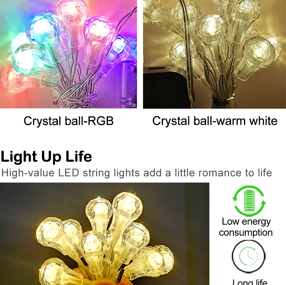 night lamp for bedroom wall 1.5M 3M USB LED Small White Ball Lamp RGB LED String Fairy Lights Garlands Garden Holiday Christmas Party Decor For Outdoor potato night light