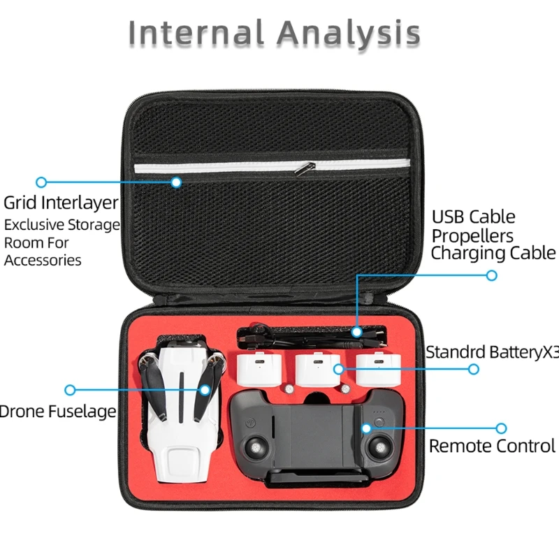 Drone Accessories Drone Storage Bag Drone Case 1 Piece Waterproof Dust-proof Durable Storage Bags Anti-stress Single Carring Bag Compatible with Fimi X8 Mini Drone