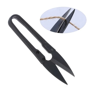 

1PC Black High Carbon Steel U-shaped Scissors Thread Cutter Embroidery Fabric Tailor Accessory Apparel Sewing Crafts Snips Tools