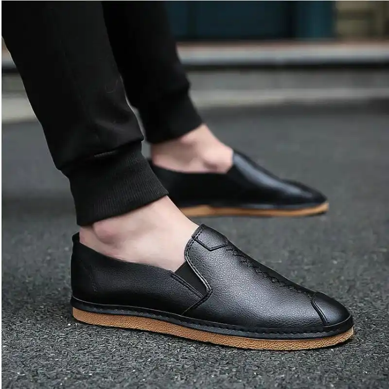 black canvas boat shoes