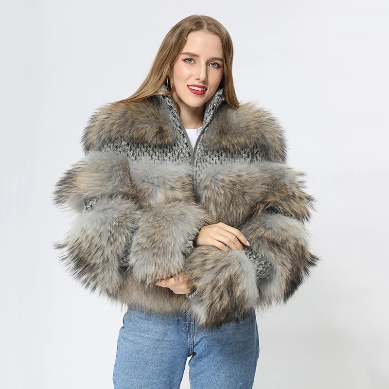 cable knit sweater Winter Women X-Long Casual Fashion Belted Thick Wool Hooded Knitted Sweater Cardigan With Real Fox Fur Trim MSJ-S-03 pullover sweater