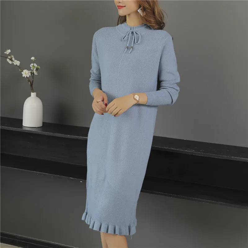Sweater Women Cardigan Feminino Poncho 9327 Real Shot New Thickened Lower Ear Collar Tie Dress 75- 2f, 9 Rows, 4 Shelves