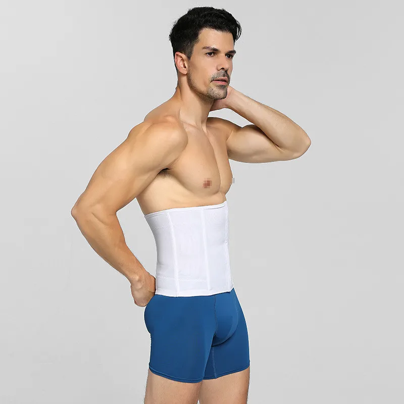 Waist Corset Men Slimming Body Shaper Belts Steel Bone Abdomen Control Belly Trimmer Adjustable Corsets Black White Girdles