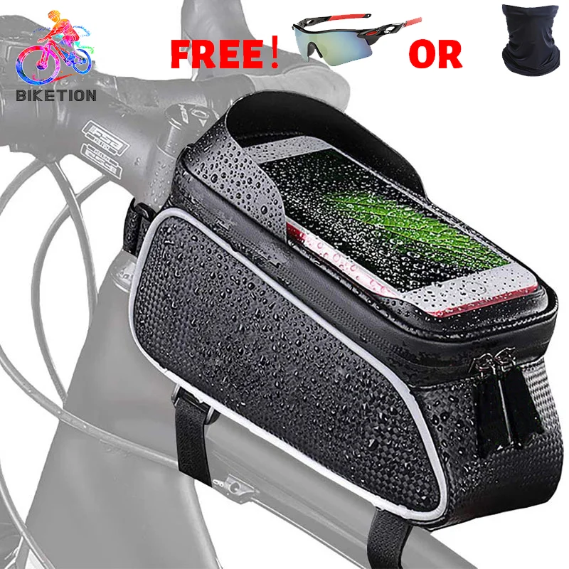 

Bicycle bag front bag Rainproof Support 6.5 inch mobile phone Reserve headphone jack Large space capacity