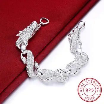 

New Arrival 925 Silver Bracelet Bangle Cuff Men And Women Dragon Bracelet 925 Silver Fine Jewelry Party Christmas Gift
