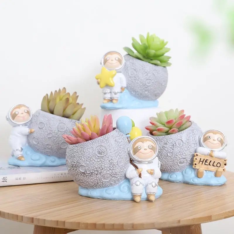 OOTDTY милый мясистый цветочный горшок мультфильм планета полимерный микро-пейзаж цветочный горшок горшки
