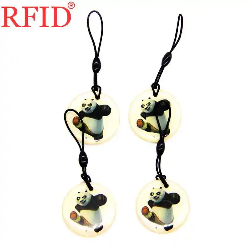 4pcs Random Color ID 125 кГц T5577 T5557 T5200 перезаписываемая RFID карта брелок круговой мультфильм водонепроницаемый брелок для карты контроля доступа - Цвет: 4pcs Random Color