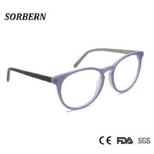 SORBERN ретро круглые очки для женщин ацетатные оптические очки Рамка дизайнер бренда женской одежды Модный узор цвета очки