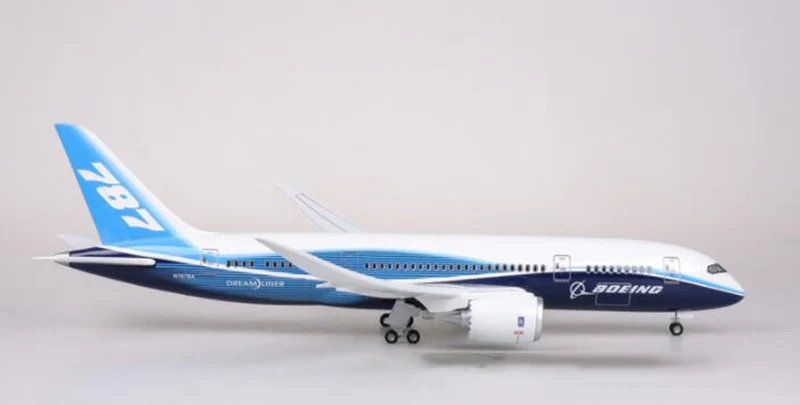 without light Литье под давлением 1/130 масштабная модель игрушки Boeing B787 самолет пластиковая модель самолёта из смолы с светильник и колесами AirplaneDreamliner - Цвет: without light