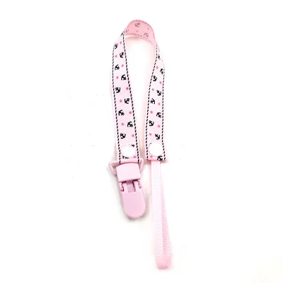 Pink Горячая Детские мультфильм печать соски цепи новорожденных Поставки кормления анти-потеря соски зажимы для пустышки держатель для сосок для детей - Цвет: Pink