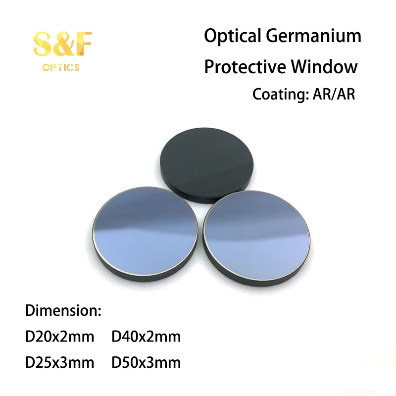 S&F 8-12um AR/AR D20/25/40/50mm Infrared Germanium Window Ge Windows Lens for Infrared Thermal Imaging Temperature Measuring best laser tape measure