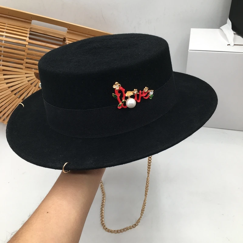 Европейская и американская черная шляпа со звездами, Женская шерстяная шляпа в британском ретро стиле, модные вечерние фетровые шляпы, Мужская джазовая шляпа