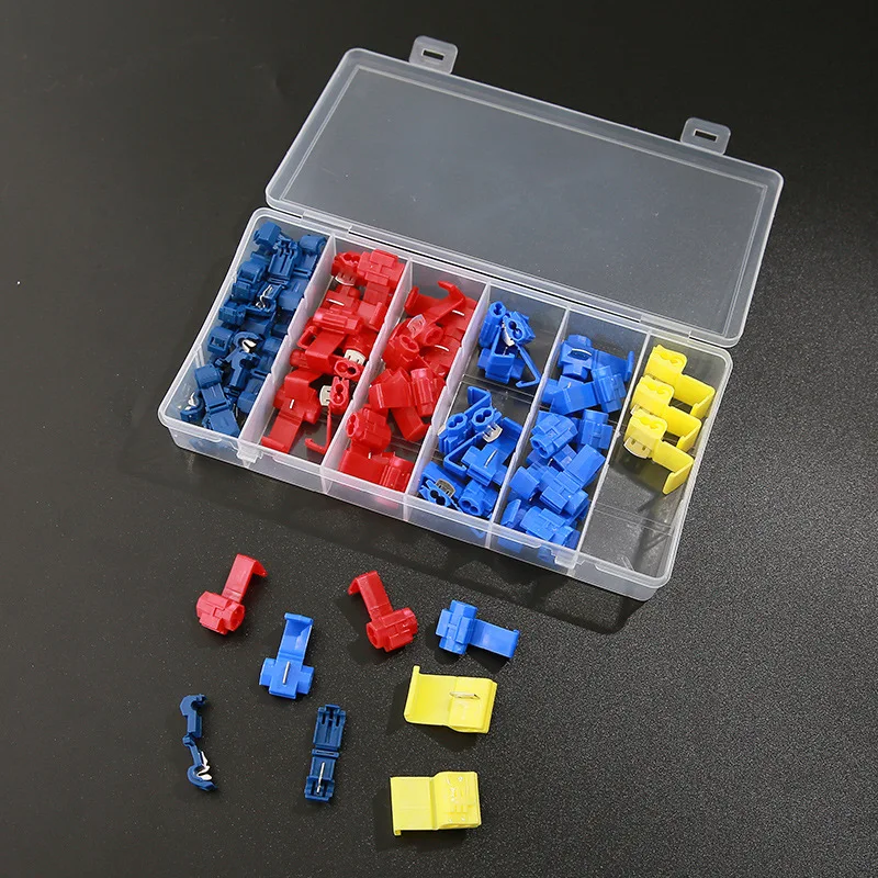 65pcs Line Connector Terminal Joint Blue Quick Connection Clip Wire Crimp Splitter Lip Break Clamp Strip-free Soft Distributor |