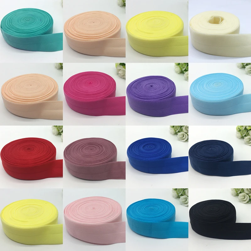 Sewing Ribbon 5yards/Lot 1" (25mm) Elastic Band Multicolor Fold Over Spandex For Garment Accessory