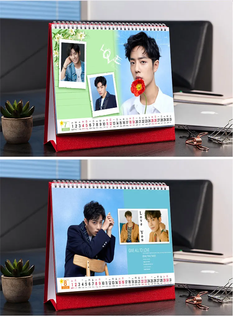 Xiao Zhan Wang Yibo Star Character Calendar Chen Qing Ling настольные календари ежедневник расписание,01-,12